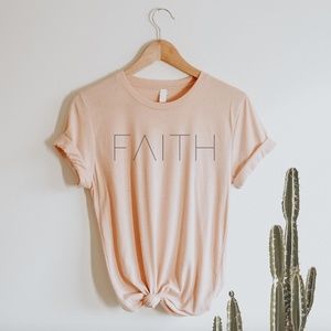 Faith Graphic Tee in Peach